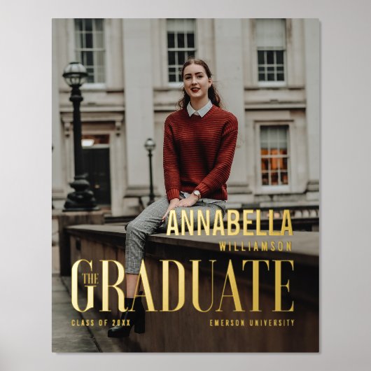 卒業生への贈り物トレンディー誌フォトカバー 箔ポスター (正面)