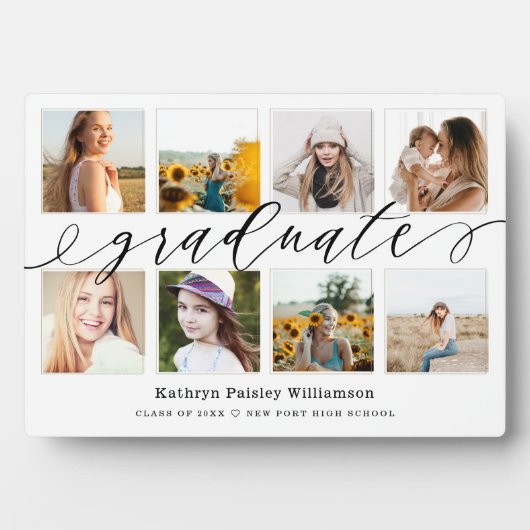 卒業生への贈り物 |卒業写真コラージュ フォトプラーク (正面)