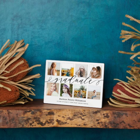 卒業生への贈り物 |卒業写真コラージュ フォトプラーク (側面)