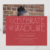 卒業生をコーラルレッドでお祝いしよう 招待状 (正面/裏面)