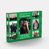 卒業生を祝うグリーンフォトコラージュ フォトブロック (左)