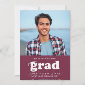 卒業生を称えるレトロな帽子たち 卒業写真 卒業生招待 招待状 (正面)