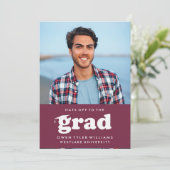 卒業生を称えるレトロな帽子たち 卒業写真 卒業生招待 招待状 (スタンド正面)