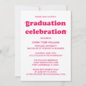 卒業生を称えるレトロな帽子スタイルの卒業写真招待状 招待状 (裏面)