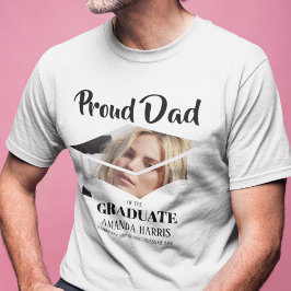 卒業生を誇りに思う現代の父フォトTシャツ Tシャツ