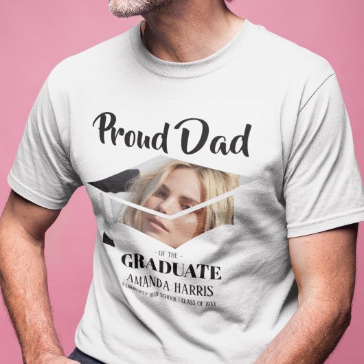 卒業生を誇りに思う現代の父フォトTシャツ Tシャツ