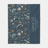 卒業生アーチ1写真海軍ブルーエル植物学モダン フリースブランケット (正面)