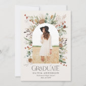 卒業生アーチ1写真海軍青色植物学モダン 案内状 (正面)