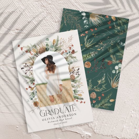 卒業生アーチ1写真緑の植物学モダン注 案内状