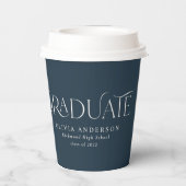 卒業生アーチ1写真青モダン植物学 紙コップ (裏面)