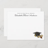 卒業生エレガントに感謝する ノートカード (正面/裏面)