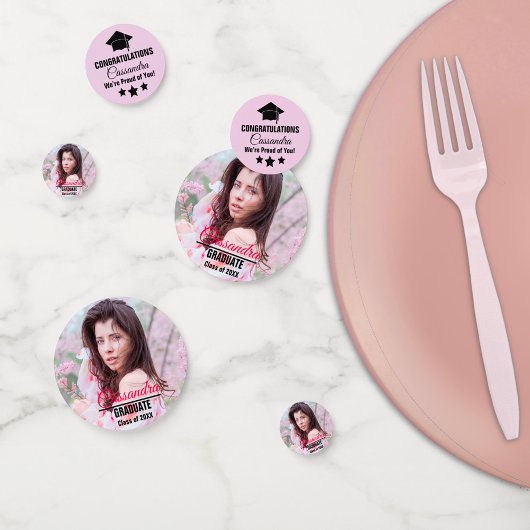 卒業生エレガントのカスタム写真 コンフェッティ