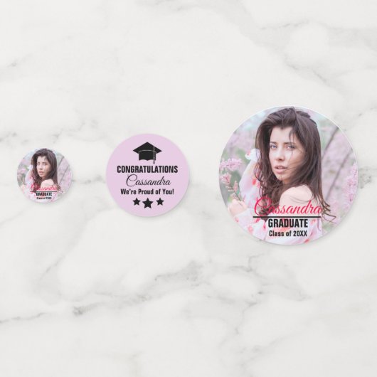 卒業生エレガントのカスタム写真 コンフェッティ