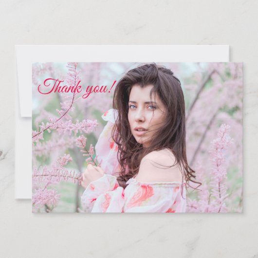卒業生エレガントのカスタム写真 サンキューカード (正面)