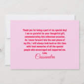 卒業生エレガントのカスタム写真 サンキューカード (裏面)