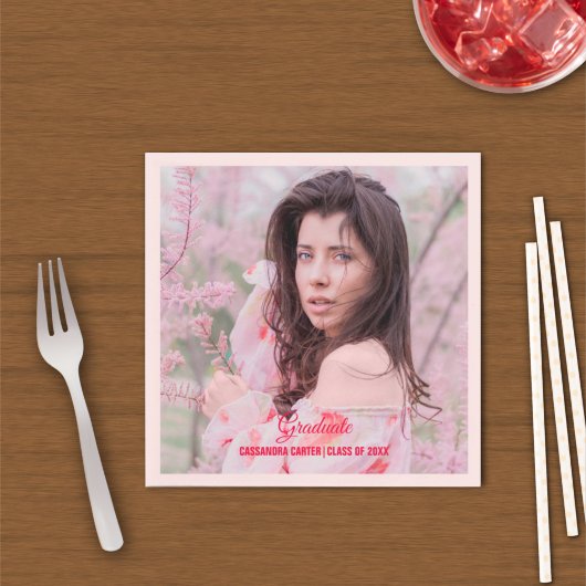 卒業生エレガントのカスタム写真 スタンダードカクテルナプキン