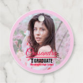 卒業生エレガントのカスタム写真 フェイバータグ (裏面)