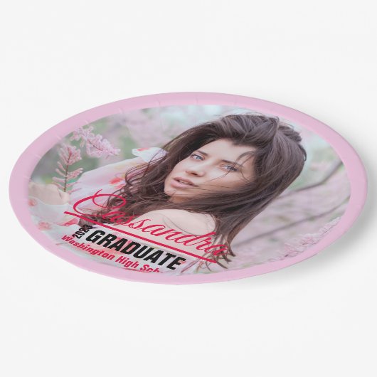卒業生エレガントのカスタム写真 ペーパープレート (アングル)