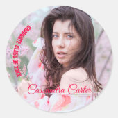 卒業生エレガントのカスタム写真 ラウンドシール (正面)