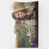 卒業生エレガントの写真おめでとう 横断幕 (縦)