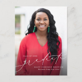 卒業生エレガントの垂直方向の卒業 インビテーションポストカード