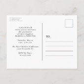 卒業生エレガントの縦級卒業 インビテーションポストカード (裏面)