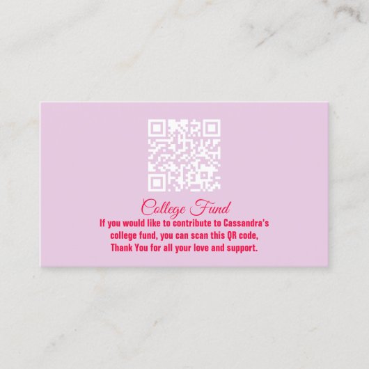 卒業生エレガント号卒業QRコード格納装置 名刺 (正面)