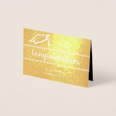 卒業生エレガント名おめでとう金ゴールド 箔カード (正面)