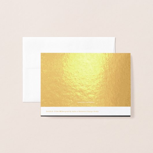 卒業生エレガント名おめでとう金ゴールド 箔カード (裏面封筒付き)