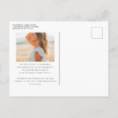 卒業生エレガント名クラス2写真卒業 案内ポストカード (裏面)