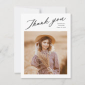 卒業生エレガント活写真卒業 サンキューカード (正面)