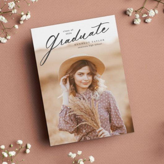 卒業生エレガント活写真卒業 招待状