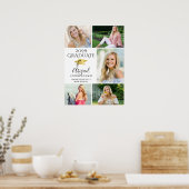 卒業生エレガント生5名フォトコラージュフェイク金ゴールドキャップ ポスター (キッチン)