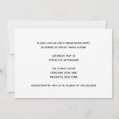 卒業生エレガント画2023年黒人卒業パーティー 招待状 (裏面)