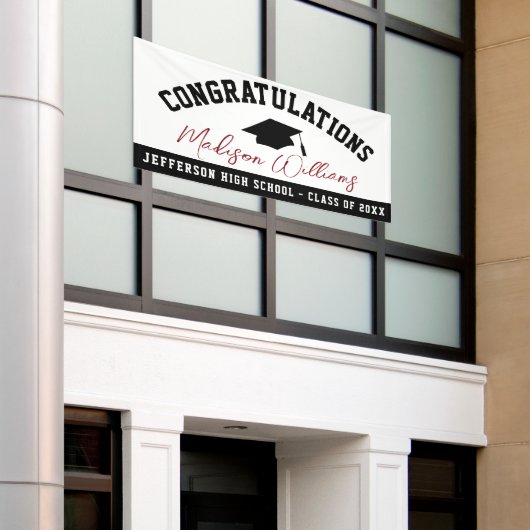卒業生エレガント語のカスタム 横断幕 (ビルの外側)