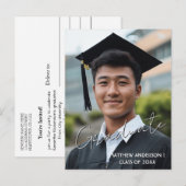 卒業生オリジナル写真と招待状3 ポストカード (正面/裏面)