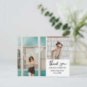 卒業生カジュアルに感謝のスクリプモダント ポストカード (スタンド正面)