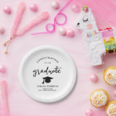 卒業生カジュアルの手書きスクリプトおめでとう ペーパープレート (パーティー)