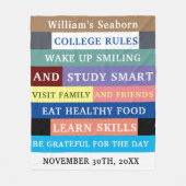 卒業生カスタムのためのおもしろい大学の規則 フリースブランケット (正面)