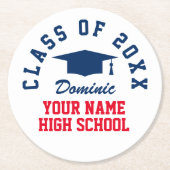卒業生カスタムのための卒業党コースター ラウンドペーパーコースター (正面)