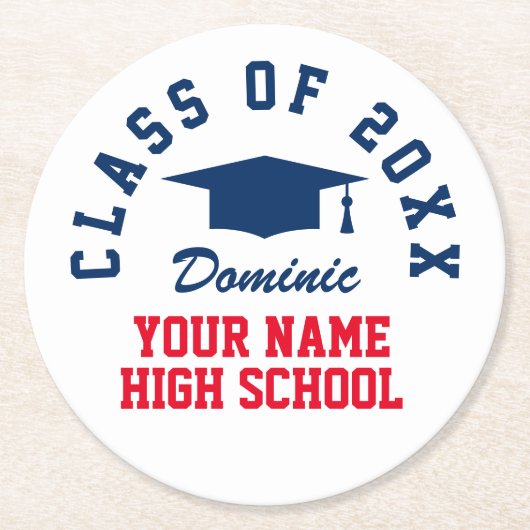 卒業生カスタムのための卒業党コースター ラウンドペーパーコースター (正面)