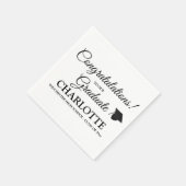 卒業生カスタムのブラックスクリプト文字 スタンダードカクテルナプキン (角)