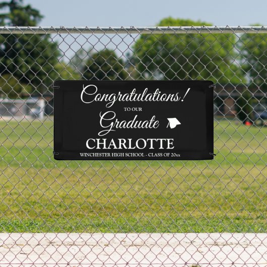 卒業生カスタム白黒 横断幕 (インサイチュ)