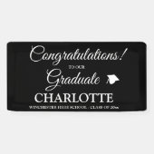 卒業生カスタム白黒 横断幕 (横)