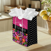 卒業生ガーリー花卒業 ミディアムペーパーバッグ