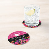 卒業生ガーリー花卒業 ラウンドペーパーコースター (インサイチュ)