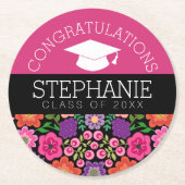 卒業生ガーリー花卒業 ラウンドペーパーコースター (正面)