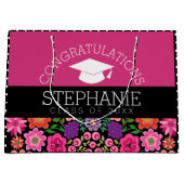 卒業生ガーリー花卒業 ラージペーパーバッグ (正面)