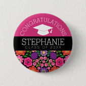 卒業生ガーリー花卒業 缶バッジ (正面)