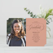 卒業生クラシックの台本Rust写真卒業 案内状 (スタンド正面)